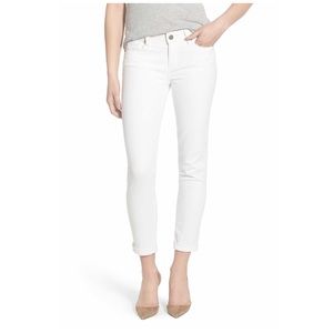 PAIGE White Skinny Skyline Crop Jeans